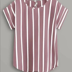 silk-like striped blouse